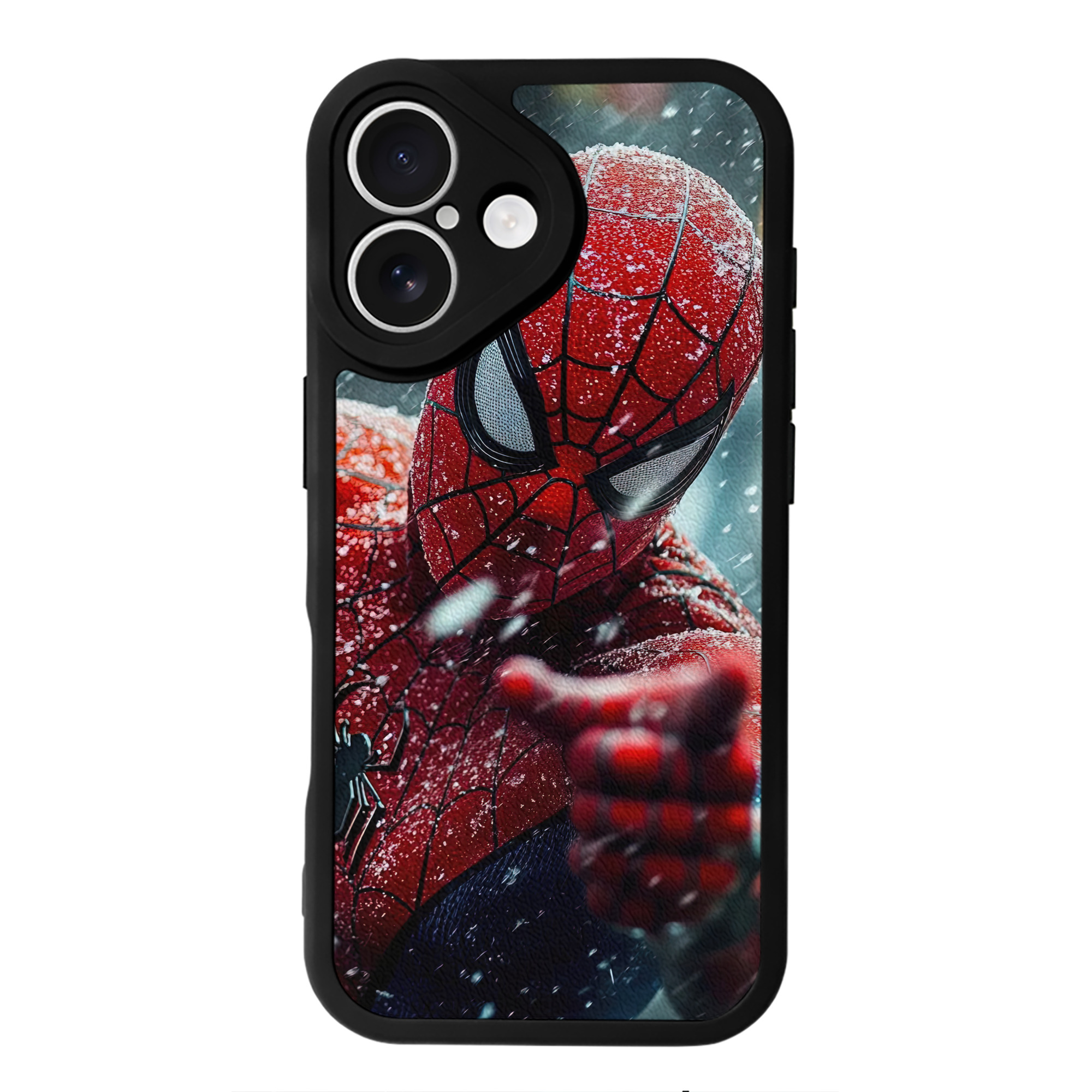 （画像用） Spider Man スパイダーマン 【iPhone 16シリーズ対応】シリコンスマホケース（レザー調） 材質：シリコン